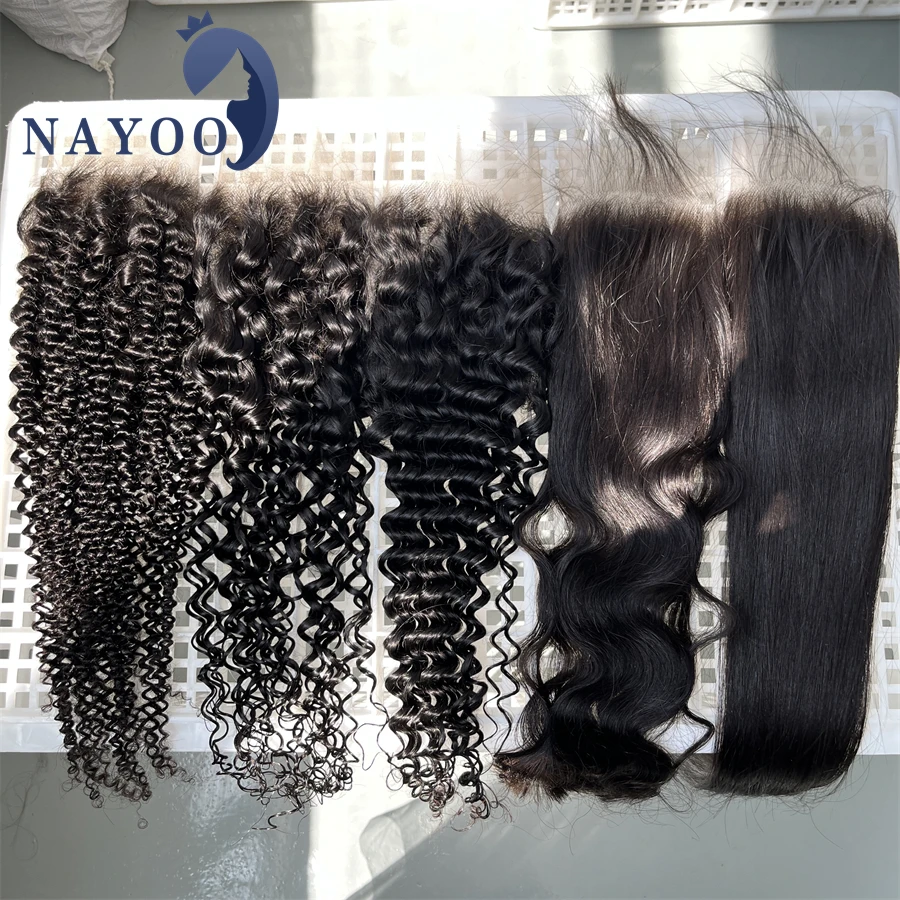 Real HD Lace Frontal Closure Only 13x6 13x4 5x5 Body Wave Deep Wave Water Kinky Curly Kinky Straight Raw Human Hair 22inch