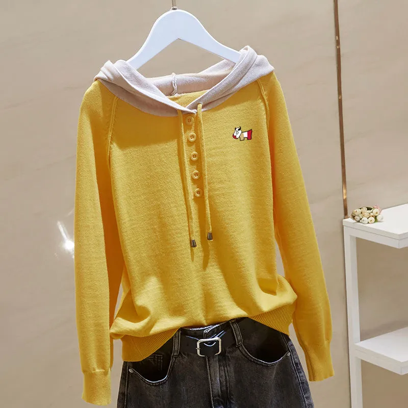 골프용품 Luxury Brand Golf Knit Women Golf Wear Autumn New Sweater Fashion Hooded Cultivate Oneself Top Women Clothes