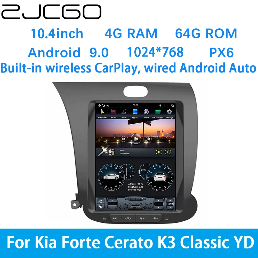 

ZJCGO Car Multimedia Player Stereo GPS DVD Radio Navigation Android Screen System for Kia Forte Cerato K3 Classic YD 2014~2018