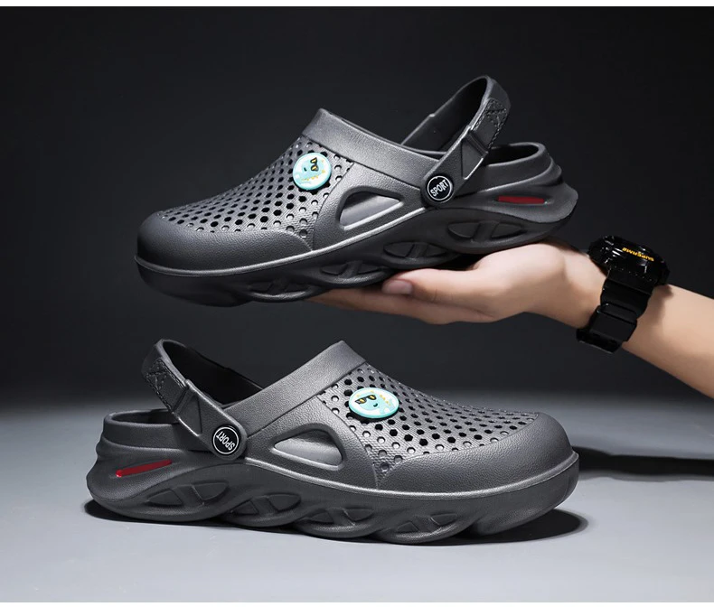 2025 Herren Mode Strandsandalen Dicke Sohle Pantoffeln Einfarbig Outdoor Wasserdicht Rutschfeste Sandalen Lässige Flip-Flops für Männer – Detail 11