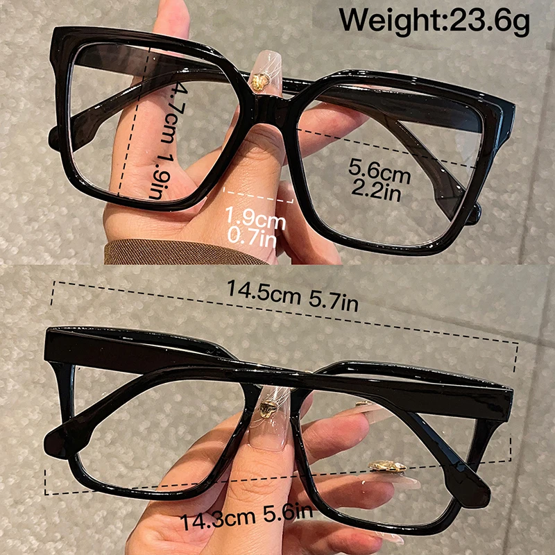 Blue Light Glasses - 6Pcs Square Frame Reading Glasses with Transparent Polycarbonate Lenses