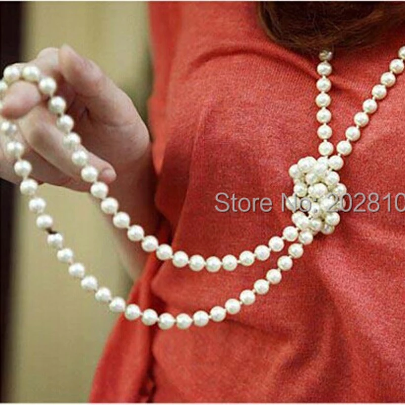 Autumn Winter Collar Hombre Pearl Long Necklace Wear All Match Pearl Necklace 목걸이 Sweater Collares Para Mujer Jewelry