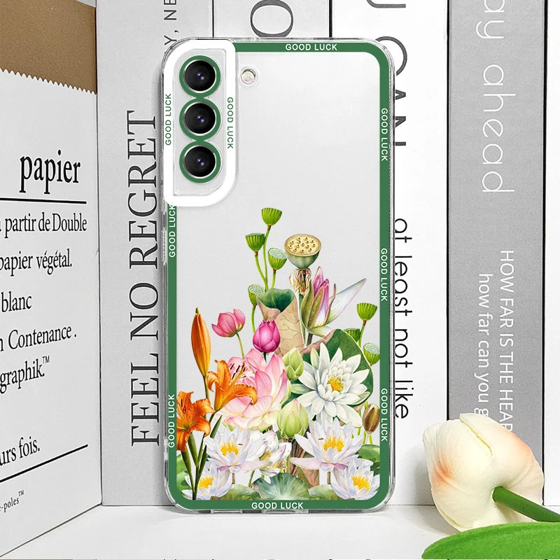 Luxury Fresh Flowers and Birds Printed Floral Soft Phone Case