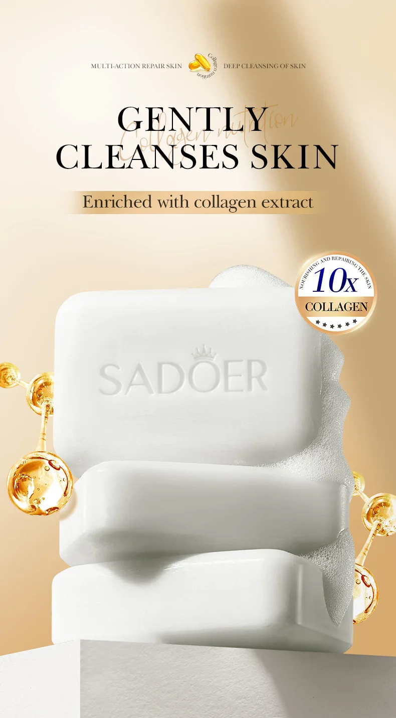 Description Picture 3 of itemSADOER Collagen Multi-effect Skin Cleansing Soap Handmade Soap Cleansing Body Oil Control Bath Handmade Soap
