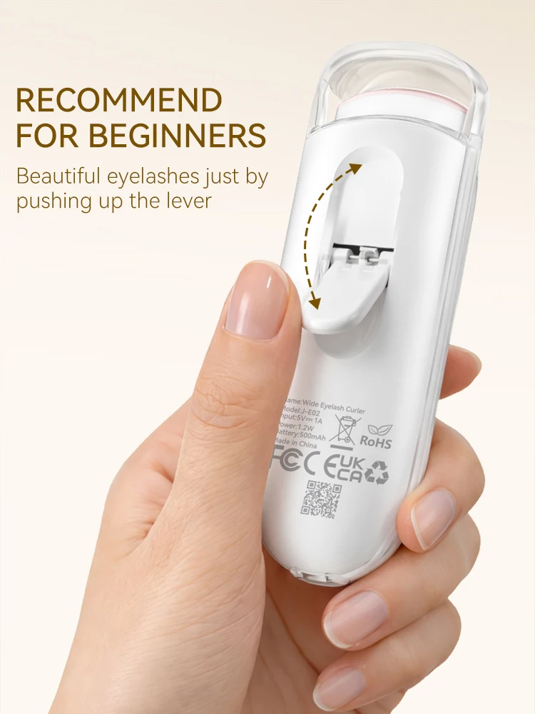 Electric Eyelash Curler Wide Mouth Rechargeable Eyelash Lifting Last 24H NTC Temperature Control Clip Portable Makeup Tool 14