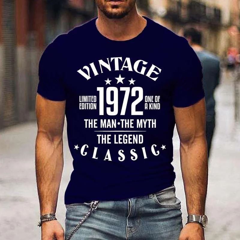 Винтажные классические мужские футболки 1972 The Myth The Legend, летняя футболка, Женские повседневные топы с коротким рукавом и круглым вырезом (art.: 3920c5d7500f4) - 3920c5d7500f4