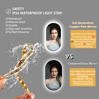 Backlit Smart LED Bathroom Mirror: Oval Dimmable 3 Colors Anti-Fog Mirrors with Light Memory - IP65 CRI95 Large Wall Mounted - Image 5