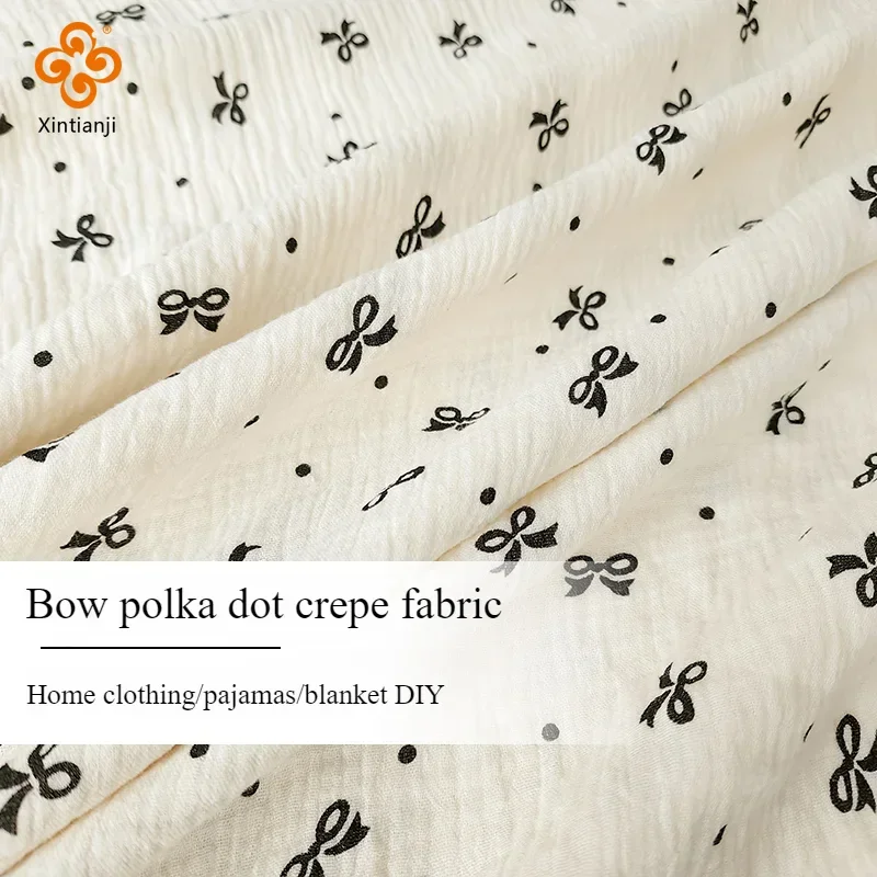 1m/2m/5m Pure Cotton Crepe Fabric Double layer Gauze Children's