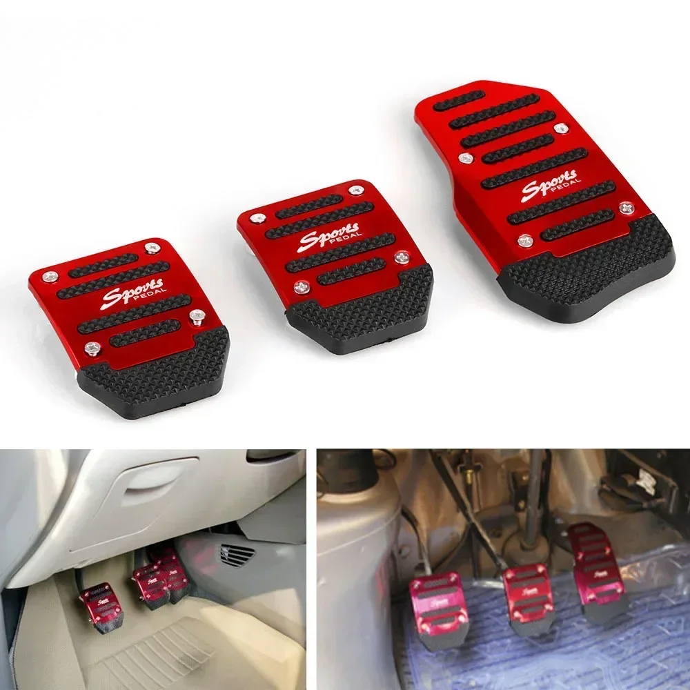 Automotive Accelerator Pedal Aluminum Alloy Anti Slip Automotive Pedal Or Brake Manual Accelerator 1 Set of 3pcs