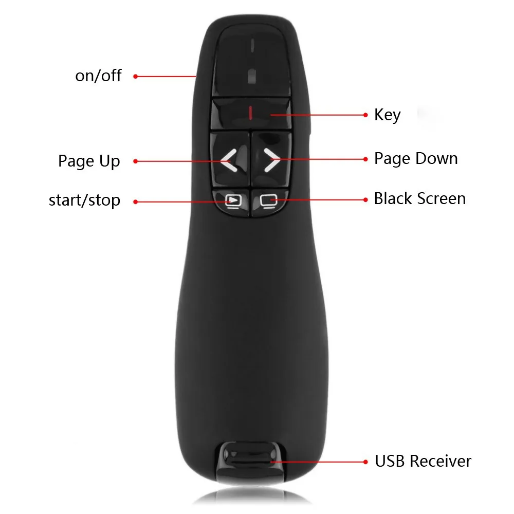 USB Handheld Presenter Page Turning For Teacher PPT Presenter PPT Remote Control Power Point Clicker Presentation Pointer powerpoint clicker teacher pointer
