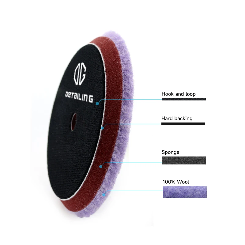 DETAILING High Density 100% Lambs Woollen Buffing Car Polisher Waxing 3"/5"/6" Wool Polishing Pad