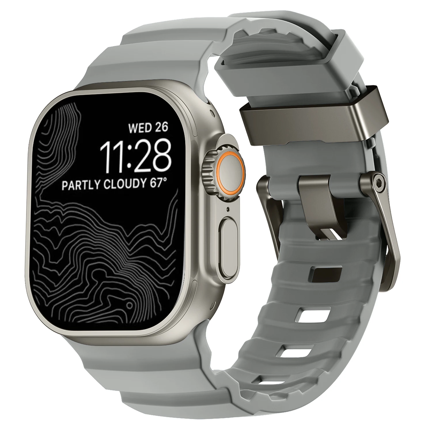 Enhanced Sports Silicone Strap with Titanium Metal Elements