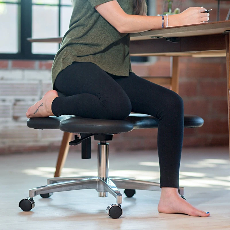 Chaise à jambes croisées pour bureau d'ordinateur, tabouret de singe pour dortoir, assise assise sans être assise, facile à squat