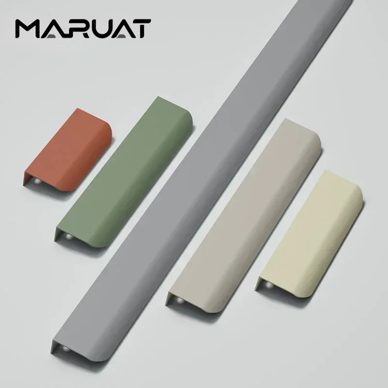 Aluminum Alloy Invisible Handle Drawer Embedded Wardrobe Shoe Cabinet Cabinet Handle Indoor Door Hardware Furniture