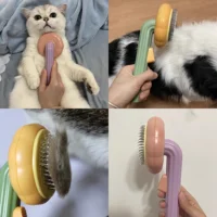 Fast Delivery Flower Pumpkin Shape Eco-Friendly Stainless Steel & ABS Pet Grooming Brush Sunflower Cute Hair Cleaner Comb 6