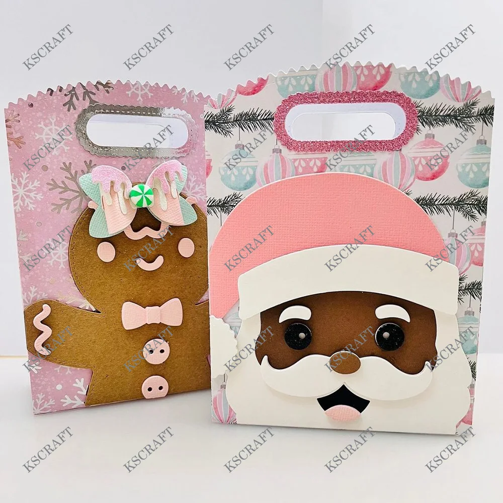 KSCRAFT 선물 가방 크리스마스 DIY Scrapbooking 장식 엠보싱 DIY 종이 카드에 대한 커팅 다이 스텐실 추가