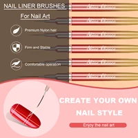6Pcs Transparent French Stripe Liner Kolinsky Brush 3D Tips Manicure Ultra-thin Line Drawing Pen Brushes Painting Nail Art Tools 2