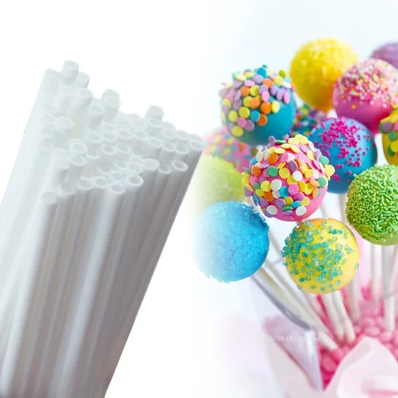 100 Bâtonnets De Sucettes En Papier Alimentaire - Longueur 10 Cm, Diamètre 3 Mm, Pour Cake Pops, Cupcakes, DIY