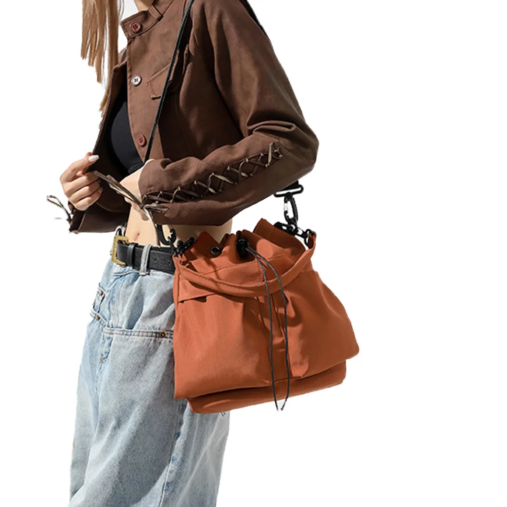 

2023 водонепроницаемая сумка-мешок на шнурке, Повседневная модная сумка для женщин, вместительные спортивные сумки через плечо, портативные