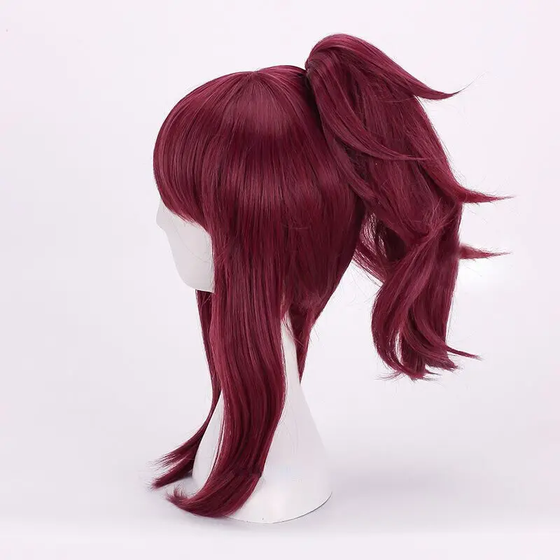 

Party Long Straight Ponytail Wine Red Women Wigs