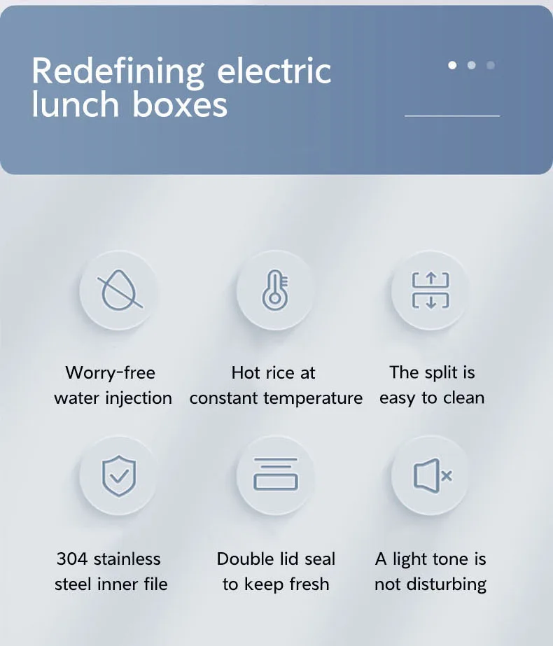 Description Picture 3 of itemNew 80W Car Electric Lunch Box Portable Heating Water Free Heating Insulated Lunch Box Household Car Electric Lunch Box.