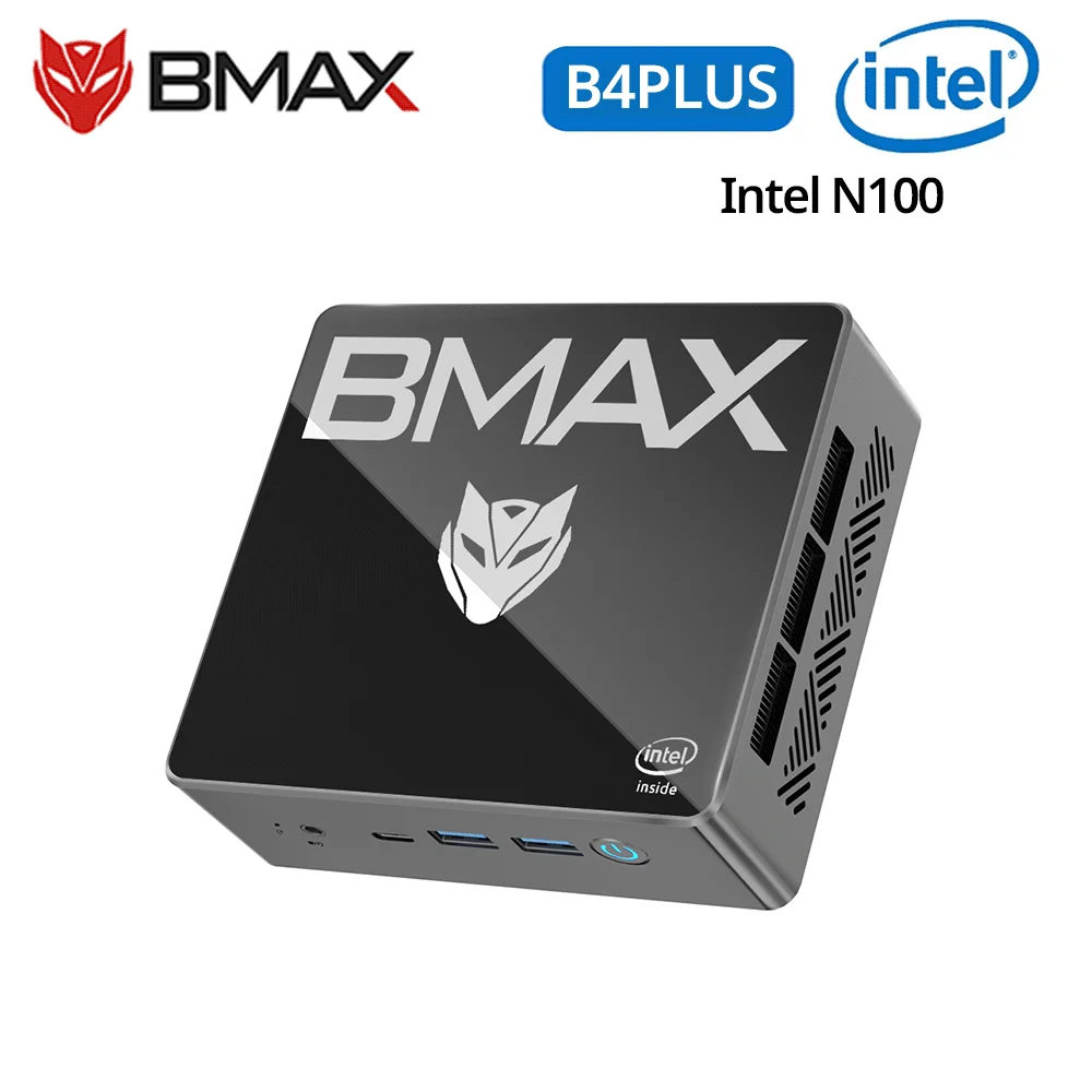 BMAX B4 플러스 미니 PC, 윈도우 11 PC, 인텔 N100, 16GB, DDR4, 512GB, SSD 2 * HDMI, 1 * C타입 지원, 인텔 UHD 그래픽, 4K @ 60Hz, 750MHz 