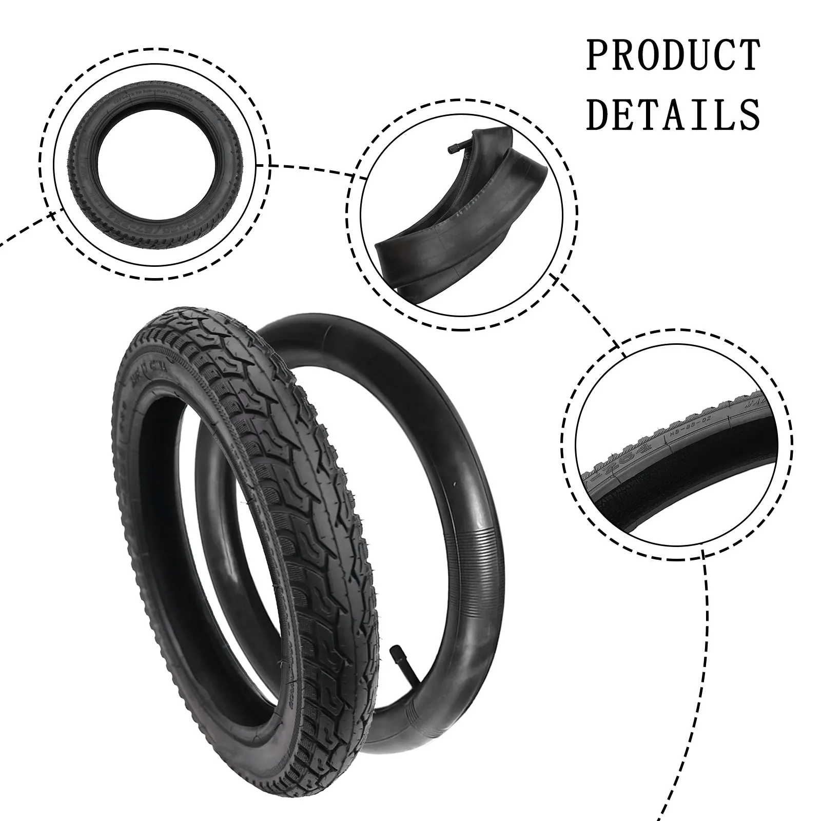 

High Quality New Outer Tire Inner Tube Tire Tube 1000g 14x2.125(57-254) Black Not Easy To Deform Straight/Bent Value