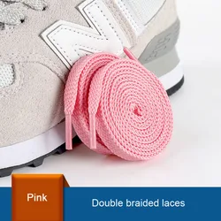 Premium Flat Shoelaces for Casual and Sports Shoes - Versatile Shoe Accessories (Pink)