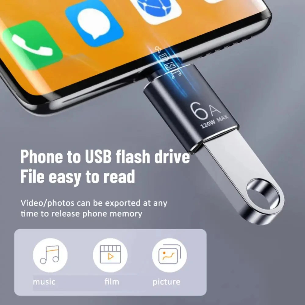 6A USB To Type-C and TypeC to USB OTG Converter 3.0 Adapter for Samsung Xiaomi PC MacBook Pro C Charging Connector