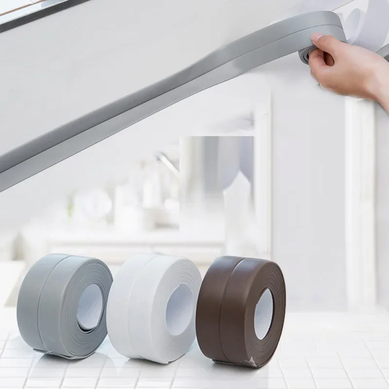 Sealing Strip Tape Sealing Tape Sealing Strip Waterproof Tape Bathroom Shower Sink Bath Sealing Tapes PVC Adhesive Waterproof Wall Stickers For Bathroom Kitchen