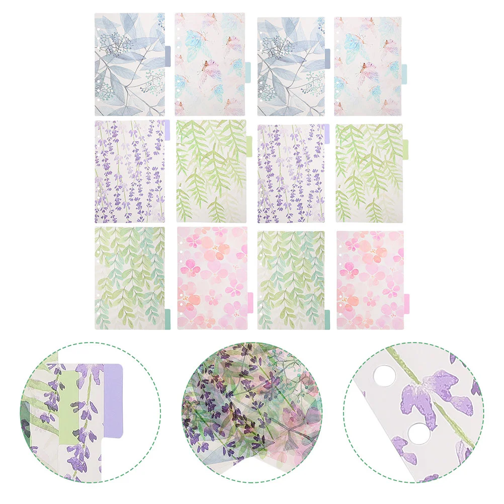 

Pp Transparent 6-hole Loose-leaf Partitions Color Classification Separators A5 Binder Dividers Rings Plastic Tab Labels
