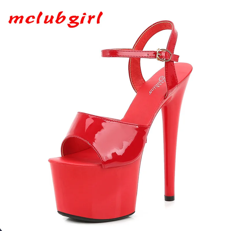 Mclubgirl Women Sexy Sandals 13 15 17 CM High Heels Platform Sandals For Party Club women sandals women high heels pumps