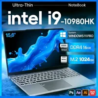 Ordinateur portable Windows 11 Intel Core i9-10980HK 15,6 pouces 16 Go de RAM 1 To SSD Ordinateurs portables de bureau Déverrouillage par empreinte digitale 1