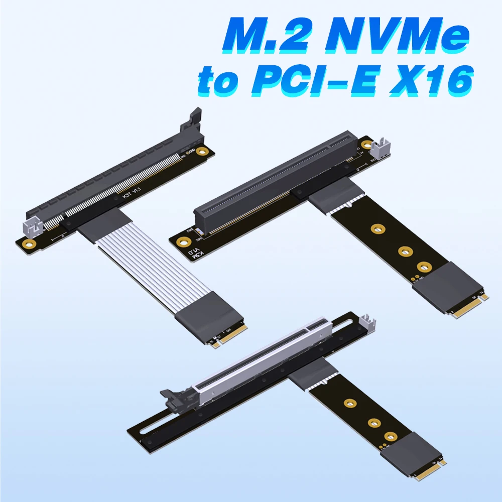 

2023 NEW M.2 NGFF NVMe KeyM To PCI-E 4.0 X16 90/180 Degree Angle STX Motherboard Graphics Card Extension Cable K43ST K43SM K43SP