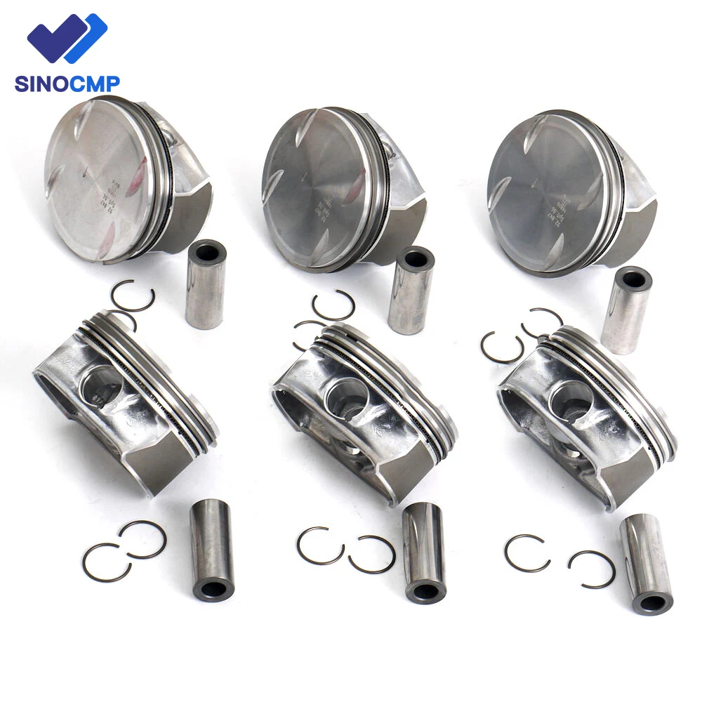 6pcs 2720304317 2720309717 Piston & Ring Set 92.9mm For Mercedes-Benz CLK350 C350 E350 GLK350 M272 3.5L 2720302217   2720308917