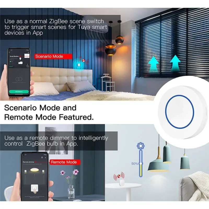 AB97-그래피티 장면 스위치 Zigbee 무선 스위치 ABS+PC 약 45X45x14mm Tuya Zigbee 다기능 휴대용 편리한 장면 스위치