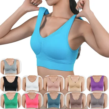 Womens Push Up Bras Running Gym Seamless Breathable Vest Top Removable Padded Anti-sagging Uppe High Elasticity Sport Brassiere 1
