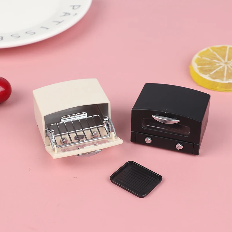1Pc Simulation Miniature Dollhouse Oven Play Kitchen Baking Dish Bread Retro Refrigerator Model Doll Furniture Toy Decor