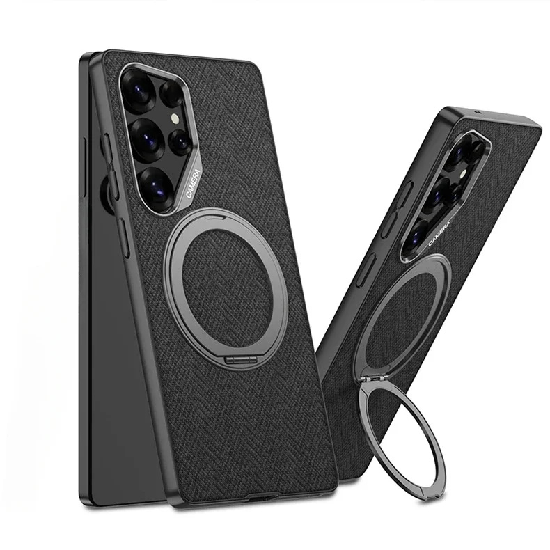 360° Rotating Ring Bracket Holder Phone Case with PU Leather Protective Shockproof Cover