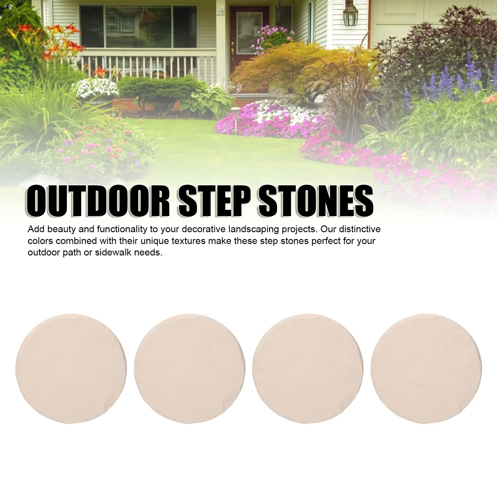 Outdoor Step Stones Decorative Polypropylene Resin Stepping Stones with Ground Stakes for Lawn Garden Pathway