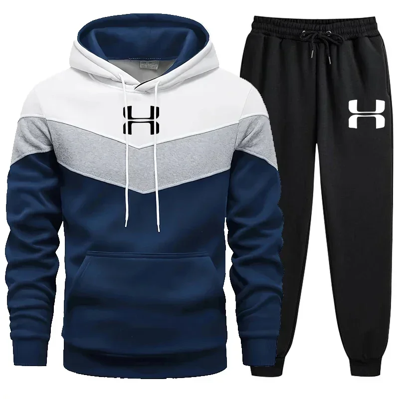 thumbnail image 1 of Conjuntos de chándales de otoño e invierno para hombre, Sudadera con capucha de manga larga + Pantalones para correr, trajes deportivos de dos piezas para correr, ropa deportiva informal, 1 of 5