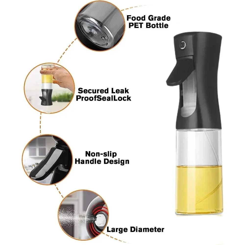 Spray Bottle Refillable Spray Bottle 200/300/500ml Oil Spray Bottle Kitchen Baking Olive Oil Dispenser Camping BBQ Baking Salad Vinegar Soy Sauce Sprayer Containers