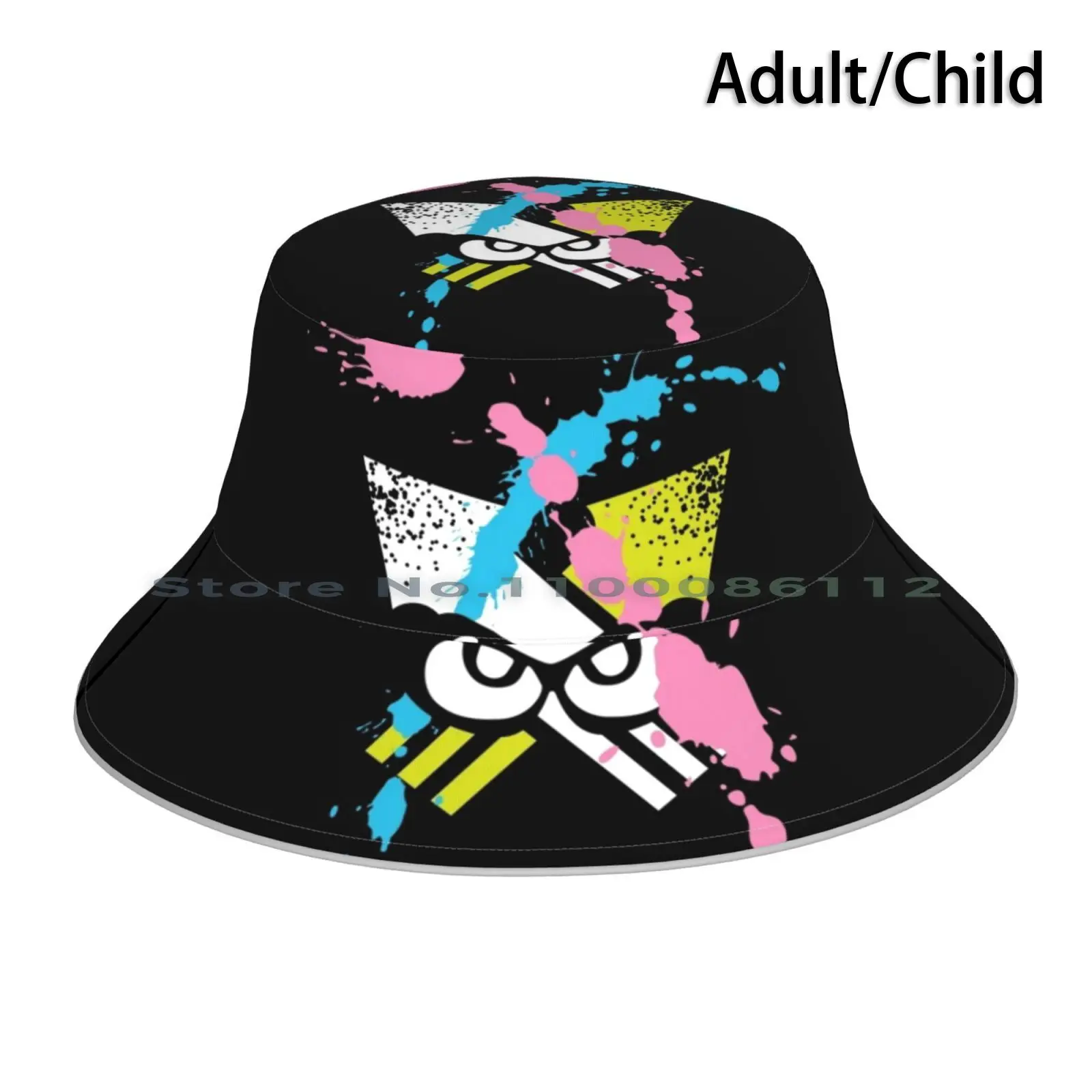 Splatoon-Turf War 5 Cappello Da Pescatore Berretto Da Sole Splatoon Neon Blue Neon Pink Videogiochi Gaming Gamer Turf Wars Paintball Switch