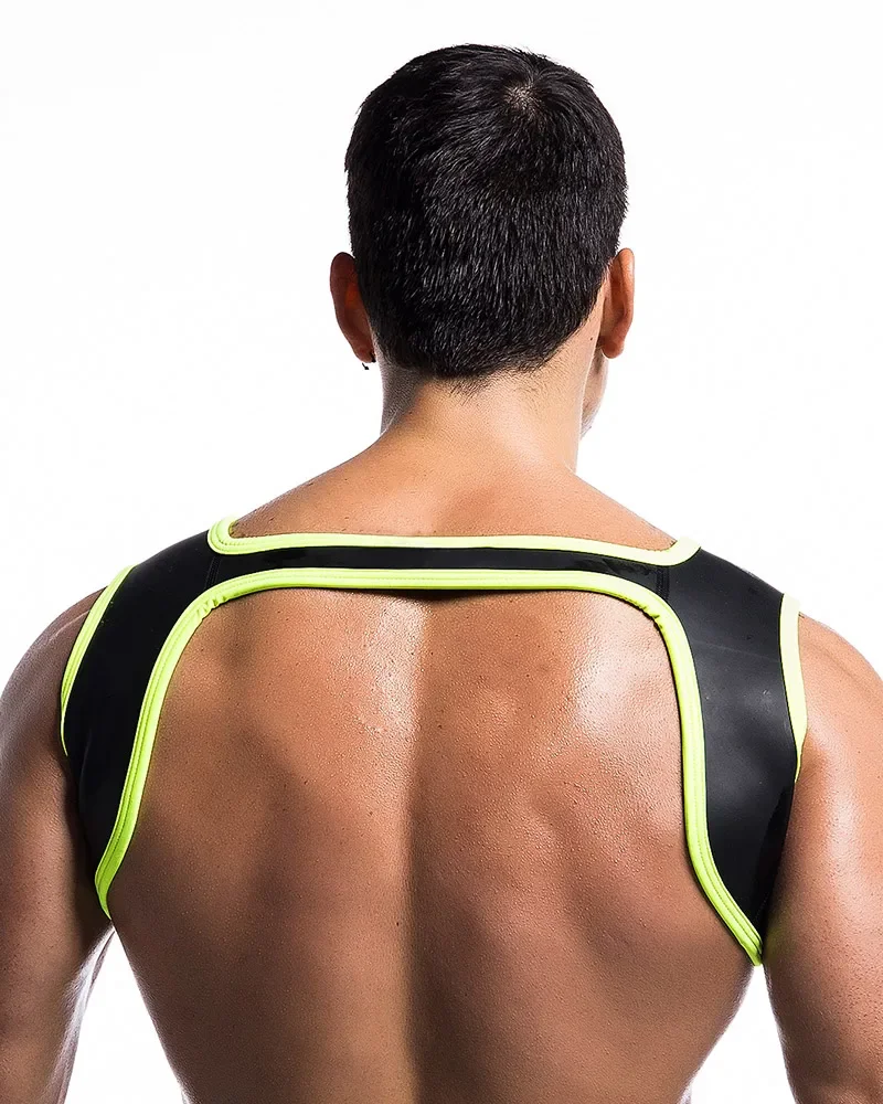 Male Leather Chest Harness Neoprene Tank Top Sexual Body Belt Strap Punk Rave Costumes for Sex