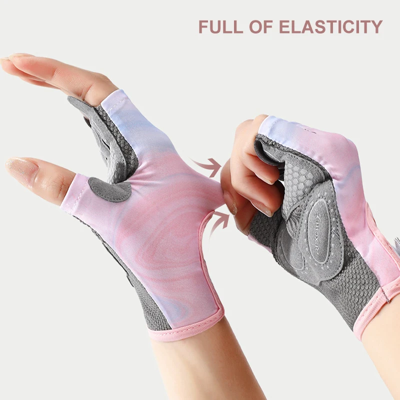 Sports Gloves Yoga Fitness Exercise Anti-slip Shock Absorption Half Finger Gloves Wear Breathable Anti-cocoon Cycling Gloves 5