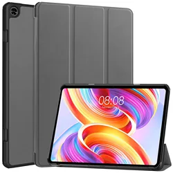 Premium Leather Tri - Fold Stand Case for 11 Tablet - Slim, Durable, and Portable Protective Cover with Hard Shell (Grey)