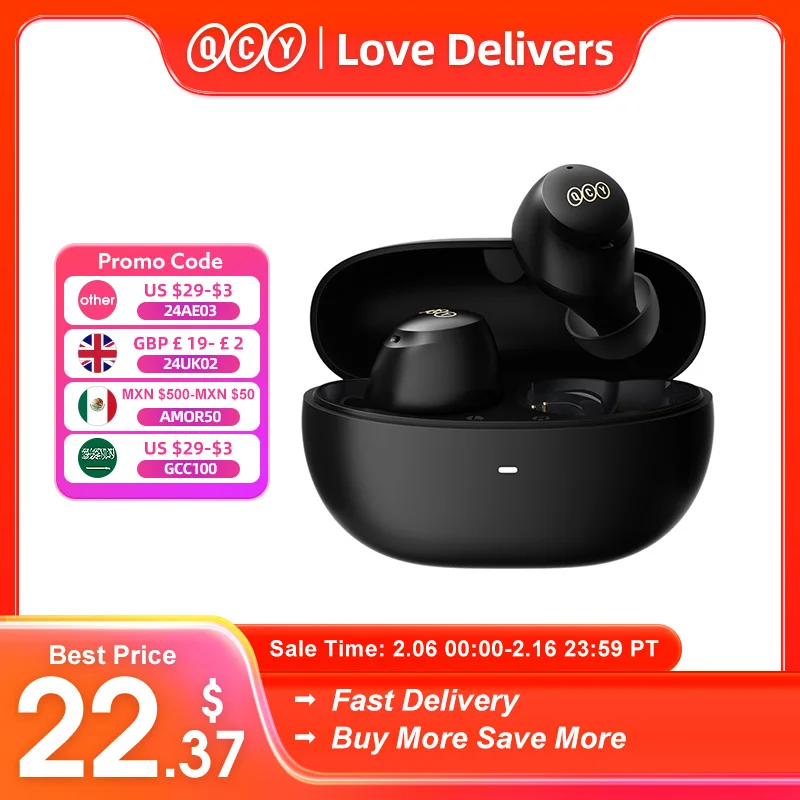 [$29-$3 Promo Code:24Ae03]Qcy Ht07 Anc Auricolare Bluetooth Wireless 40Db Anc Auricolari Bt5.2 Ai Hd Call 6 Mic Cuffie Con Cancellazione Del Rumore Cu