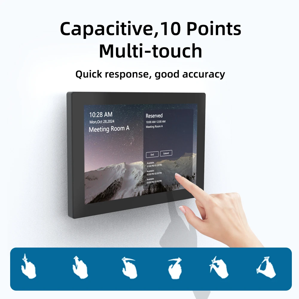 8 Inch Meeting Scheduling Panel Office Scheduler Tap Confrence Schedular Pad Booking System Meeting Room Tablet Door Screen
