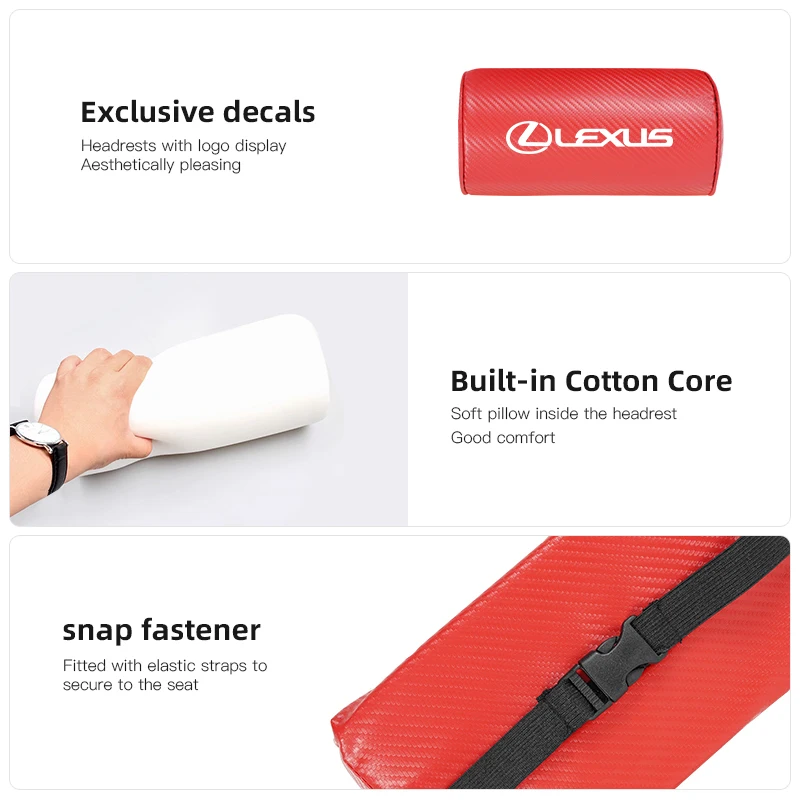 렉서스 카시트 헤드레스트 반원형 헤드 베개, 탄소 섬유, RX330 IS250 Ct200h ES300h RX350 IS300h NX300h 용, 자동차 인테리어