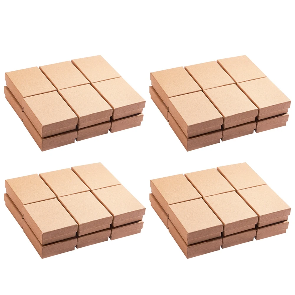 

Paper Handmade Jewelry Box Brown Paper Earrings/Accessories Box Kraft Paper DIY Gift Packing